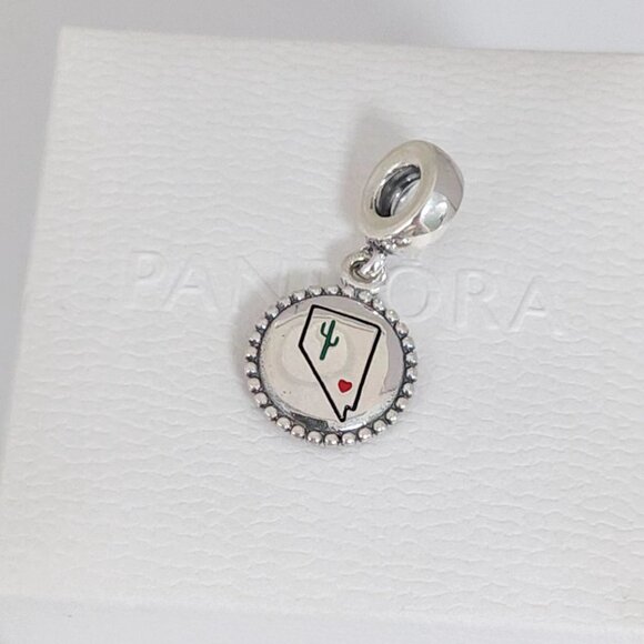 Pandora Nevada Dangle Charm Heart S925 Sterling Silver Bracelet Pendant with box - Picture 3 of 7